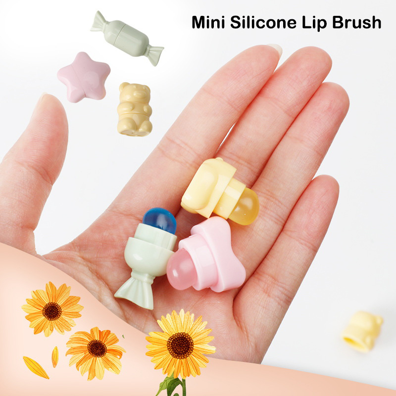 Lip Balm - Mini Silicone Lip Brush Cartoon Angled