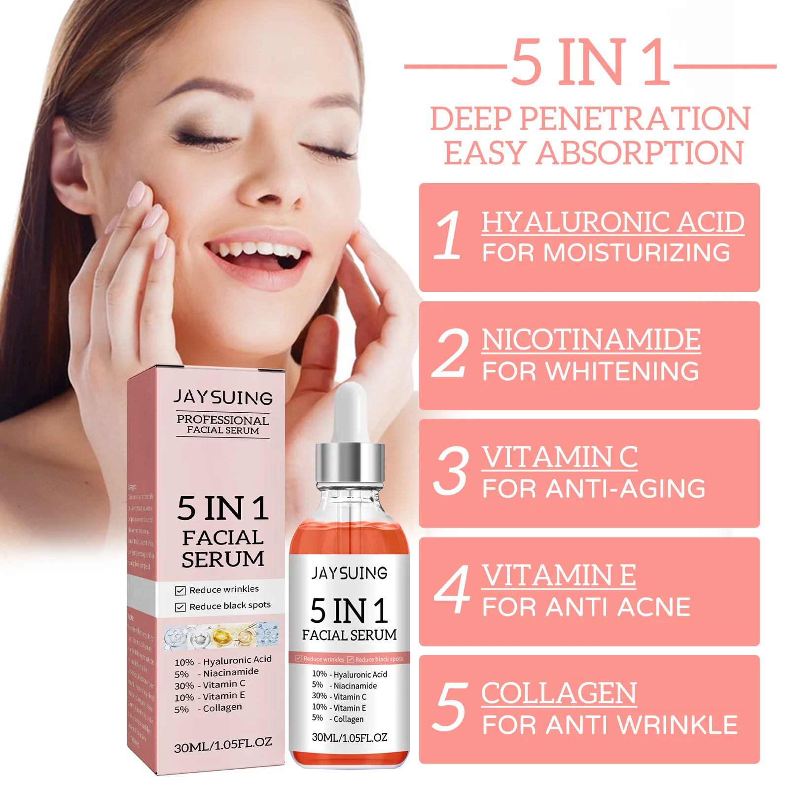 5 In 1 Moisturizing Facial Ser - Vitamin C Serum review and price