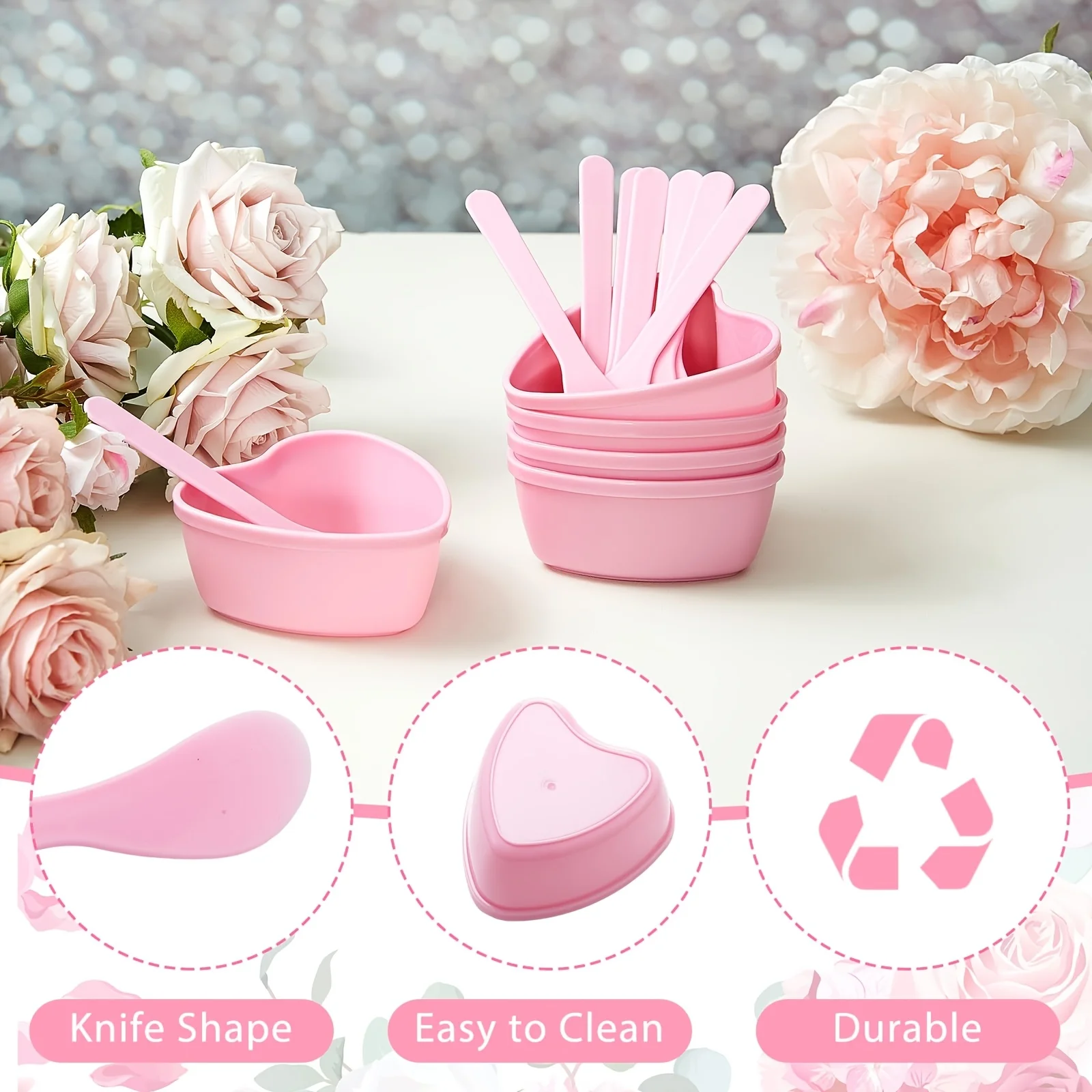 6-piece Pink Heart Shaped Faci - Face Mask Skincare review and price